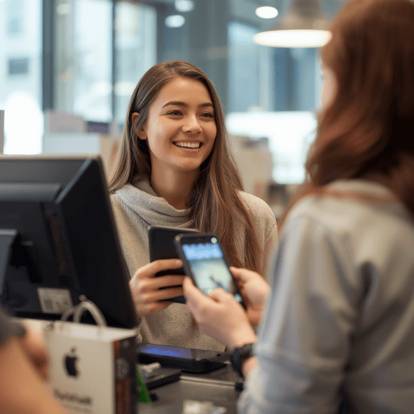 MaxxPay ödeme anında telefonla ödeme yapan müşteri