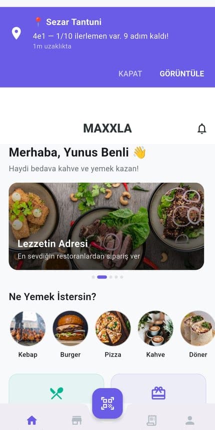 Maxxla müşteri ana ekranı